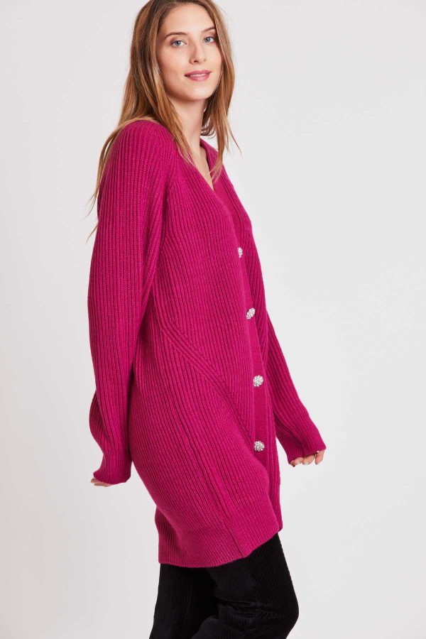 Long cardigan uni CARACAS - Image 2