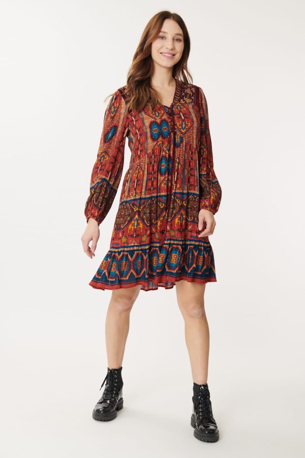 Robe imprimée et velours brodé AGLAE - Image 2