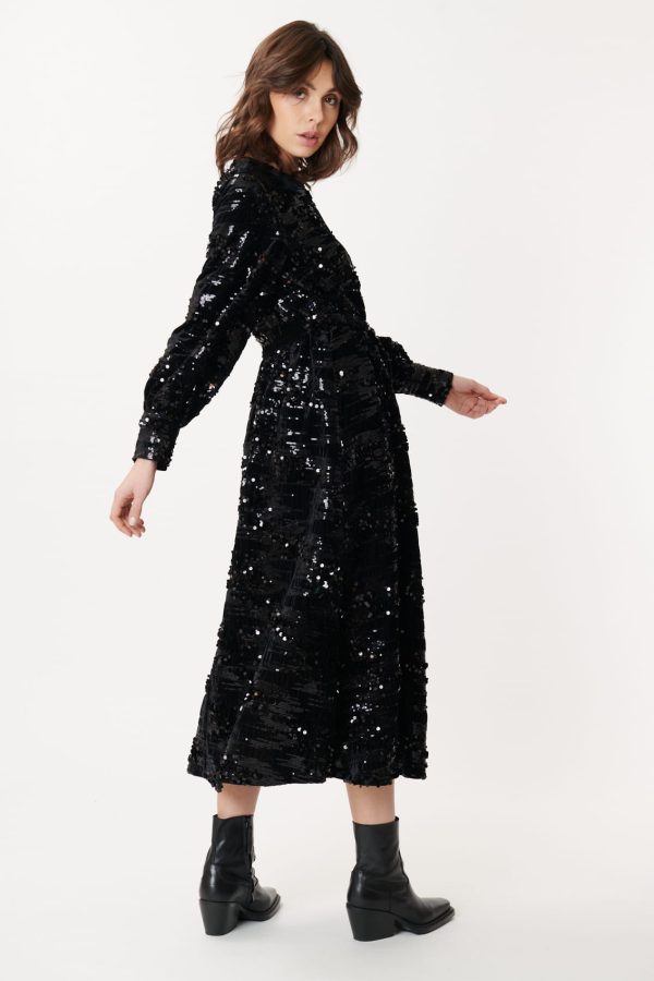 Robe de fêtes en velours et sequins DALVA - Image 2