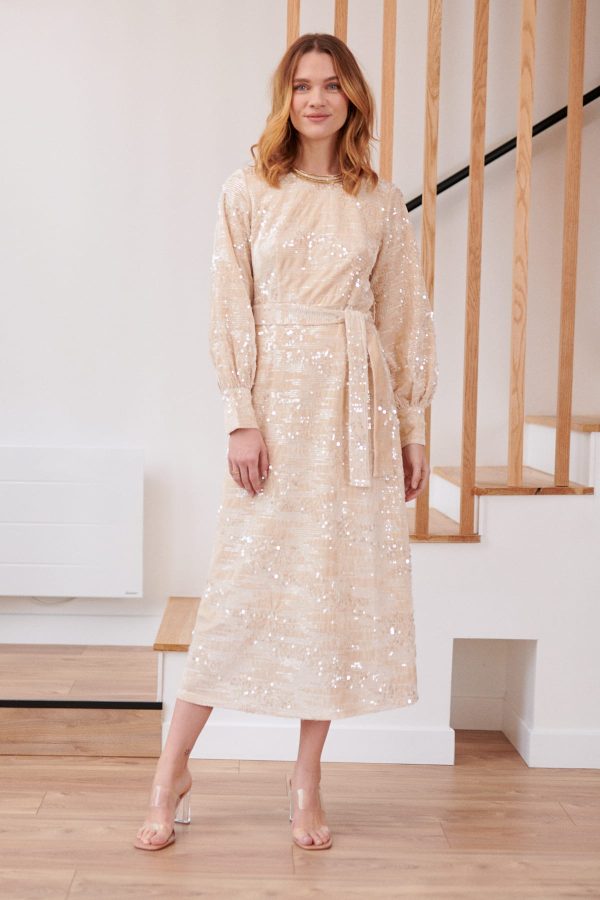 Robe de fêtes en velours et sequins DALVA - Image 5