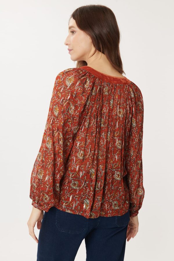 Blouse Voile Imprimé Lurex BERNADETTE - Image 2