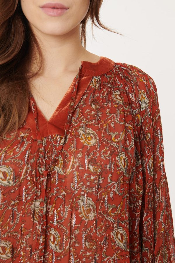 Blouse Voile Imprimé Lurex BERNADETTE - Image 3