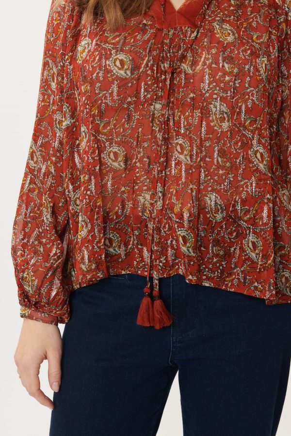 Blouse Voile Imprimé Lurex BERNADETTE - Image 4