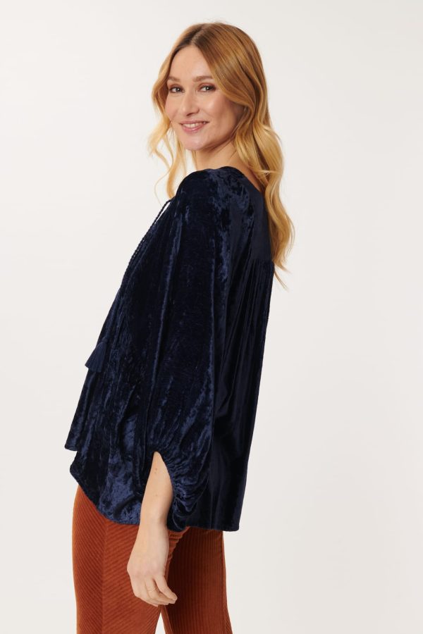 Blouse en Velours Brodée MADELEINE - Image 4
