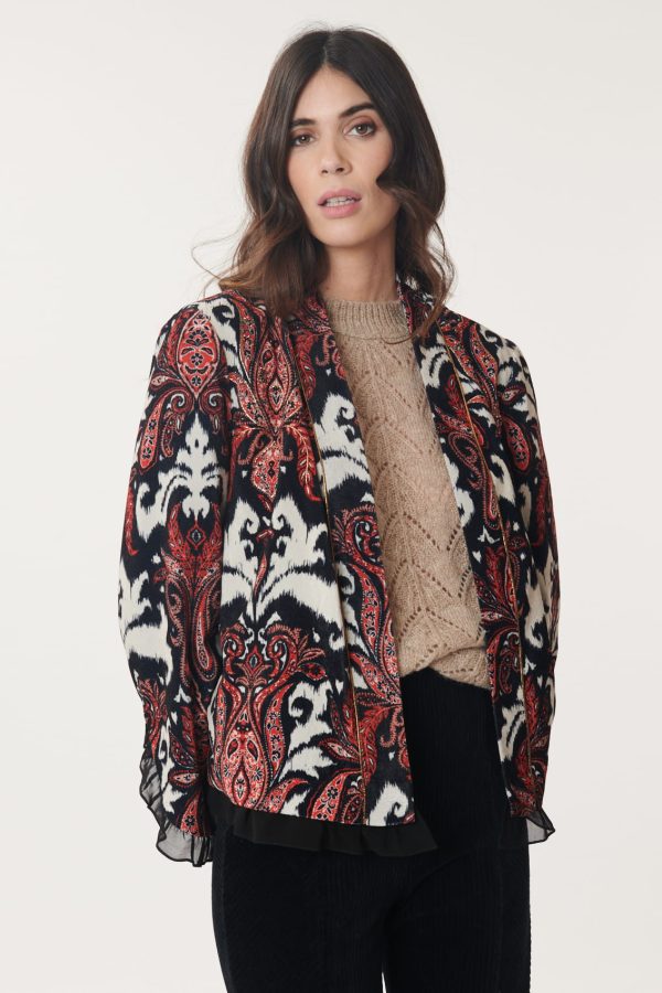 Veste en Velours Imprimé Paisley CENDRILLON