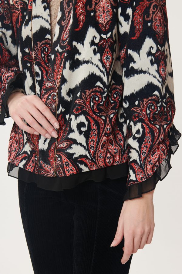 Veste en Velours Imprimé Paisley CENDRILLON - Image 4