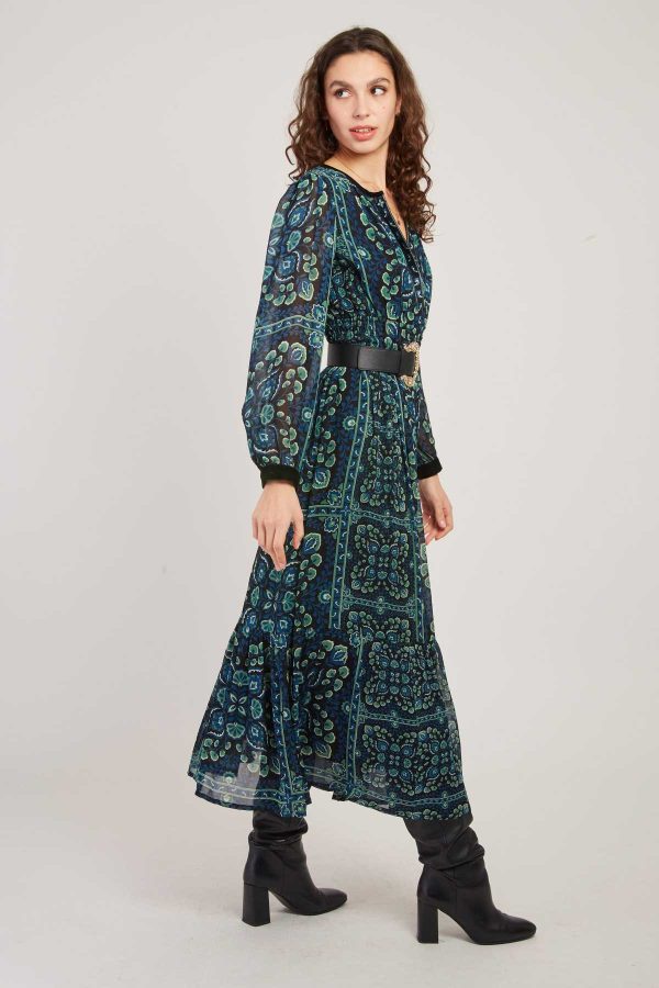 Robe longue col V à imprimé floral BALLADE - Image 2