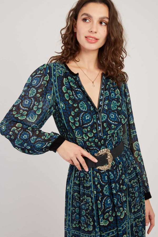 Robe longue col V à imprimé floral BALLADE - Image 4