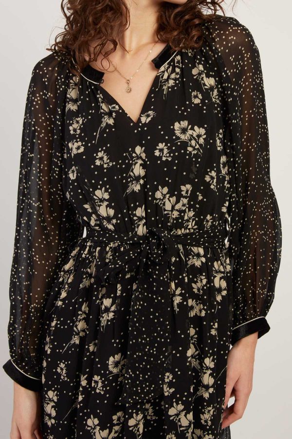Robe courte manches longues imprimé floral BALTHAZAR - Image 4