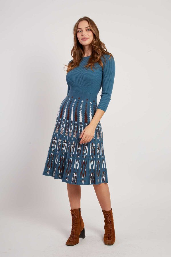Robe mi-longue manches longues en maille JOAKIM