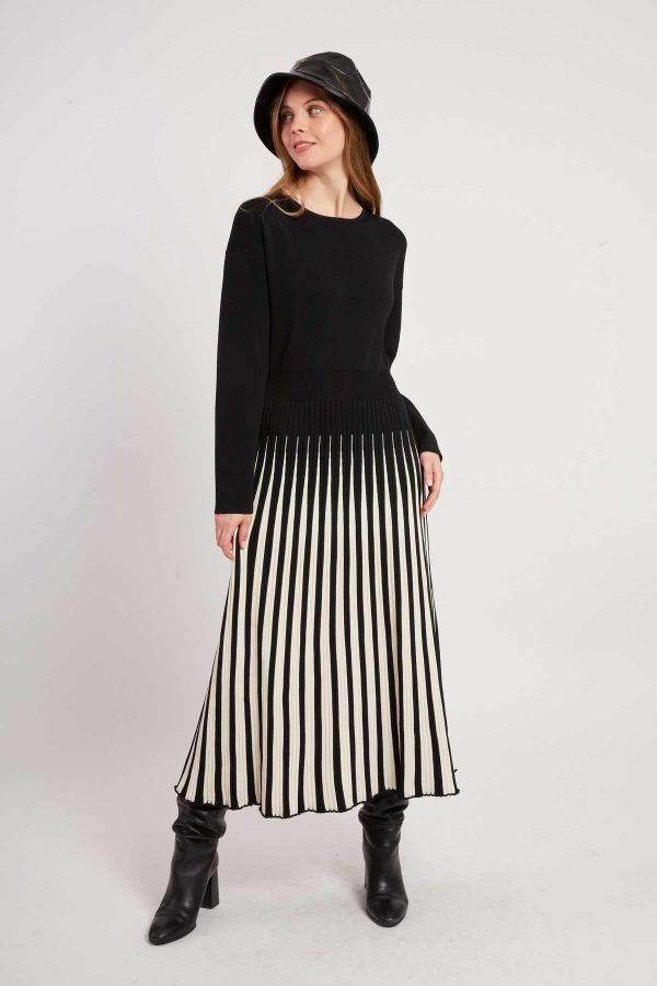 Robe mi-longue manches longues en maille VALERIANE