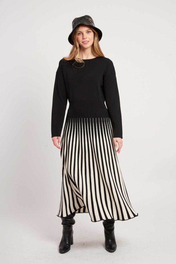 Robe mi-longue manches longues en maille VALERIANE - Image 5