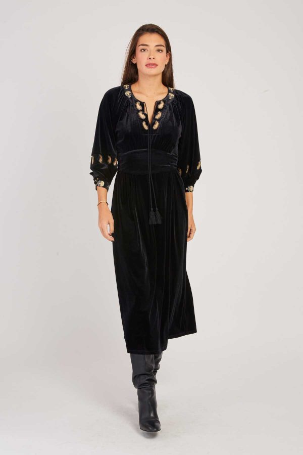 Robe longue en velours stretch VALISOA
