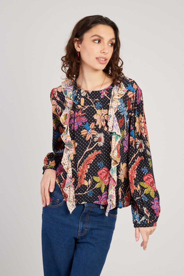 Blouse imprimée manches bouffantes FABIENNE