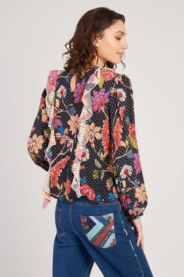 Blouse imprimée manches bouffantes FABIENNE - Image 2