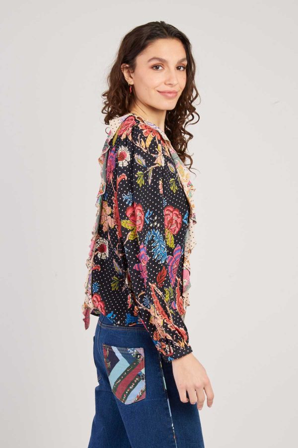 Blouse imprimée manches bouffantes FABIENNE - Image 3