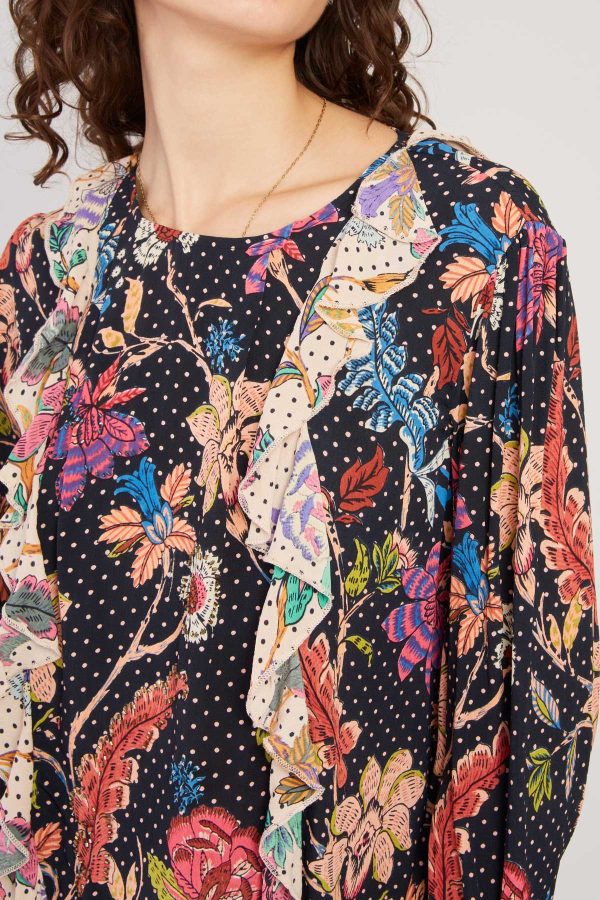 Blouse imprimée manches bouffantes FABIENNE - Image 4