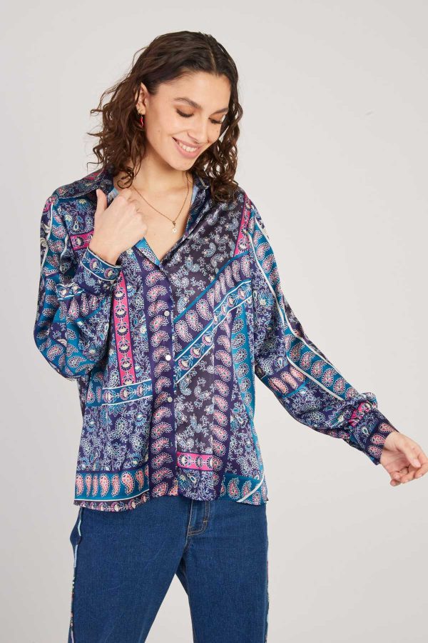 Chemise en satin imprimée FANNETTE