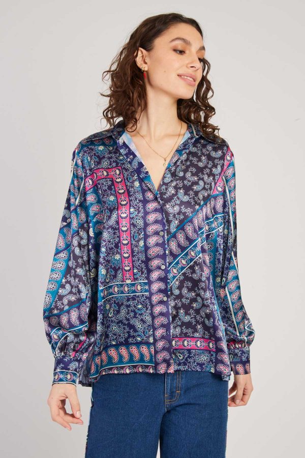 Chemise en satin imprimée FANNETTE - Image 2