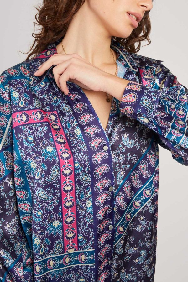 Chemise en satin imprimée FANNETTE - Image 4