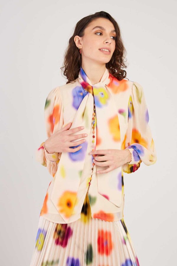 Blouse imprimée manches longues FEDERICA