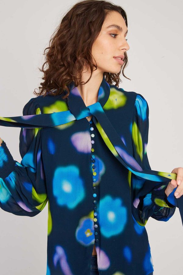 Blouse imprimée manches longues FEDERICA - Image 6