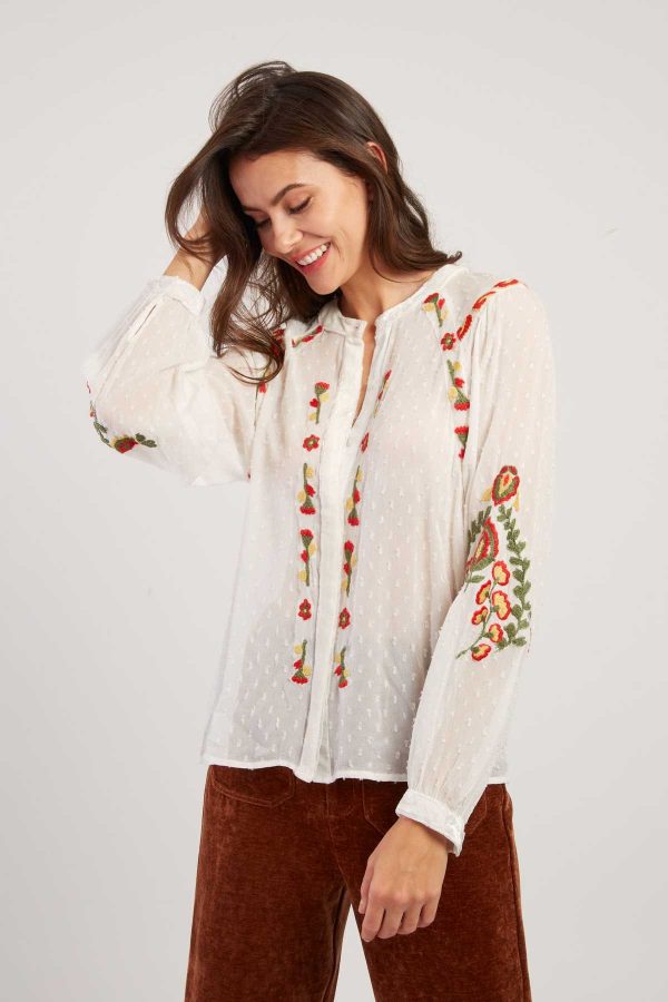 Blouse brodée avec détails en velours HAITI - Image 2