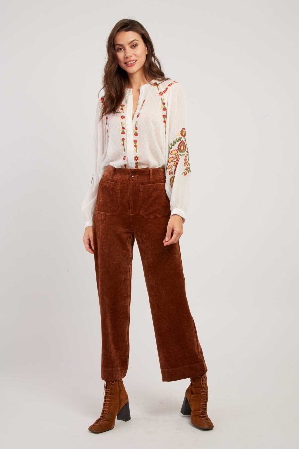 Blouse brodée avec détails en velours HAITI - Image 4