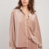 Chemise manches longues en velours HANIA
