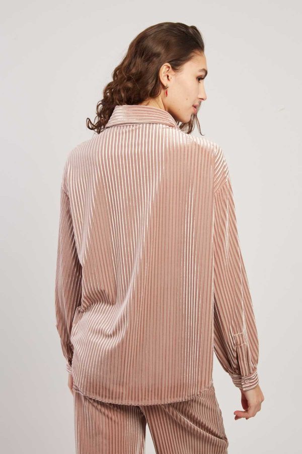 Chemise manches longues en velours HANIA - Image 3