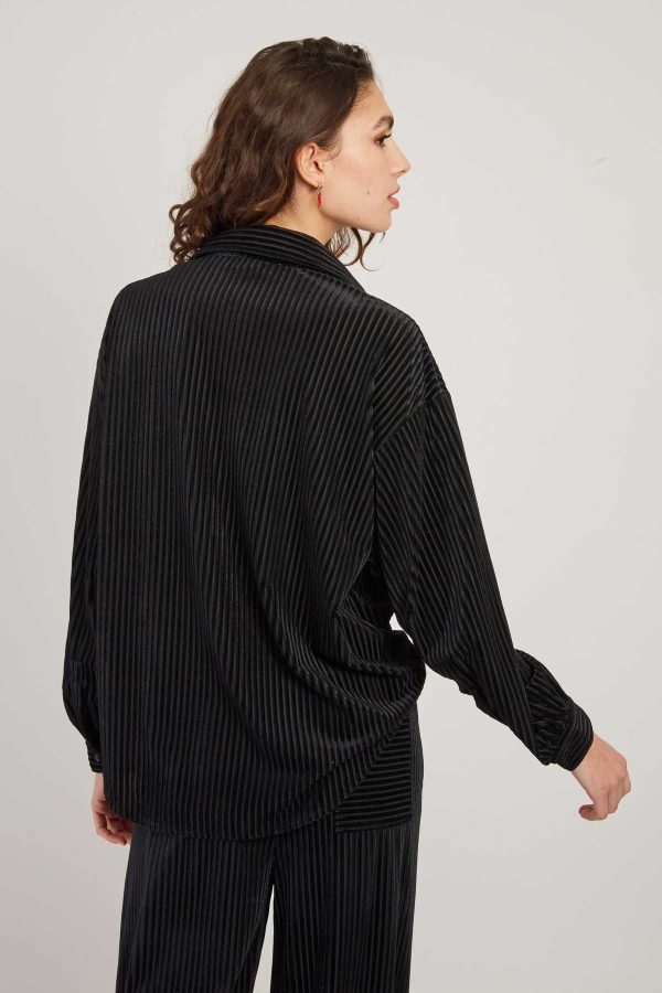 Chemise manches longues en velours HANIA - Image 6
