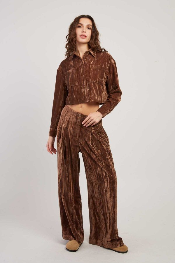 Chemise courte en velours HANNAH
