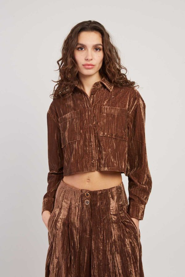 Chemise courte en velours HANNAH - Image 2