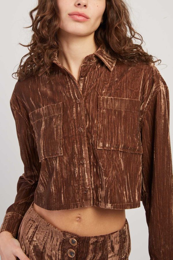 Chemise courte en velours HANNAH - Image 3
