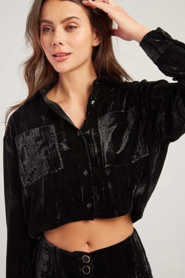 Chemise courte en velours HANNAH - Image 7