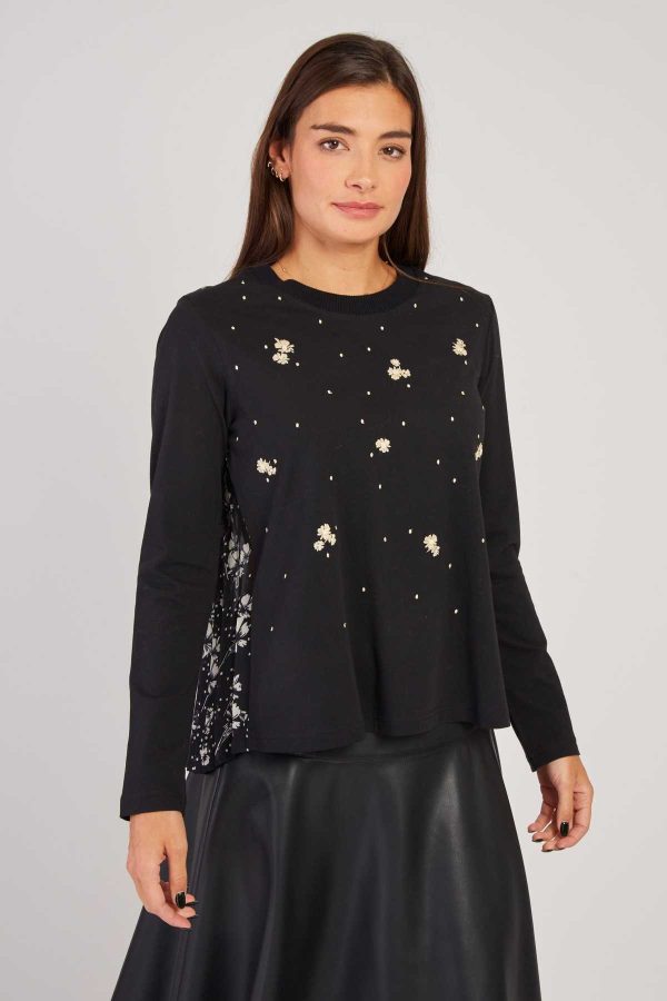 T-shirt manches longues avec broderies WASHINGTON