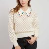 Pull en grosse maille ajourée avec strass CALEDONIE