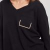 Pull uni en maille col V CARGESE - Image 2