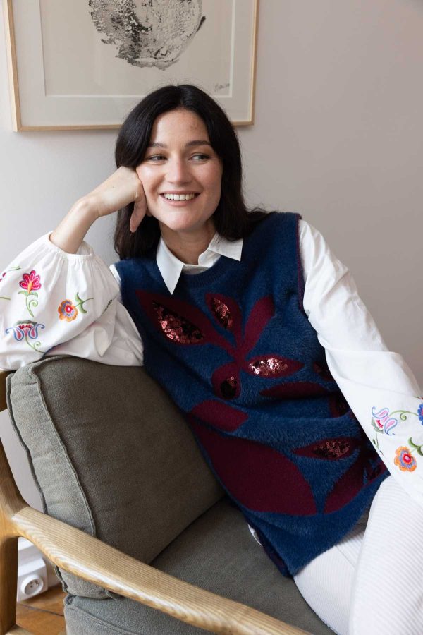 Pull sans manches à paillettes CARLOTTA