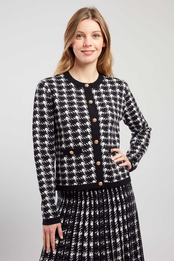 Cardigan bicolore en maille avec motif imprimé DAISY