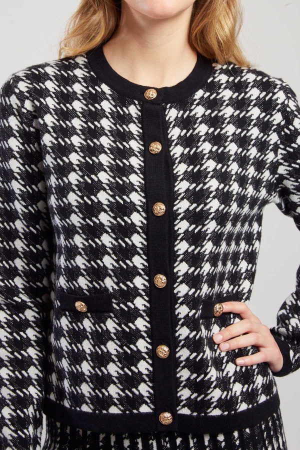 Cardigan bicolore en maille avec motif imprimé DAISY - Image 2