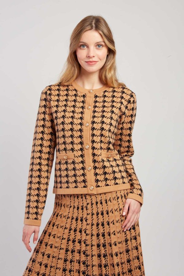Cardigan bicolore en maille avec motif imprimé DAISY - Image 4