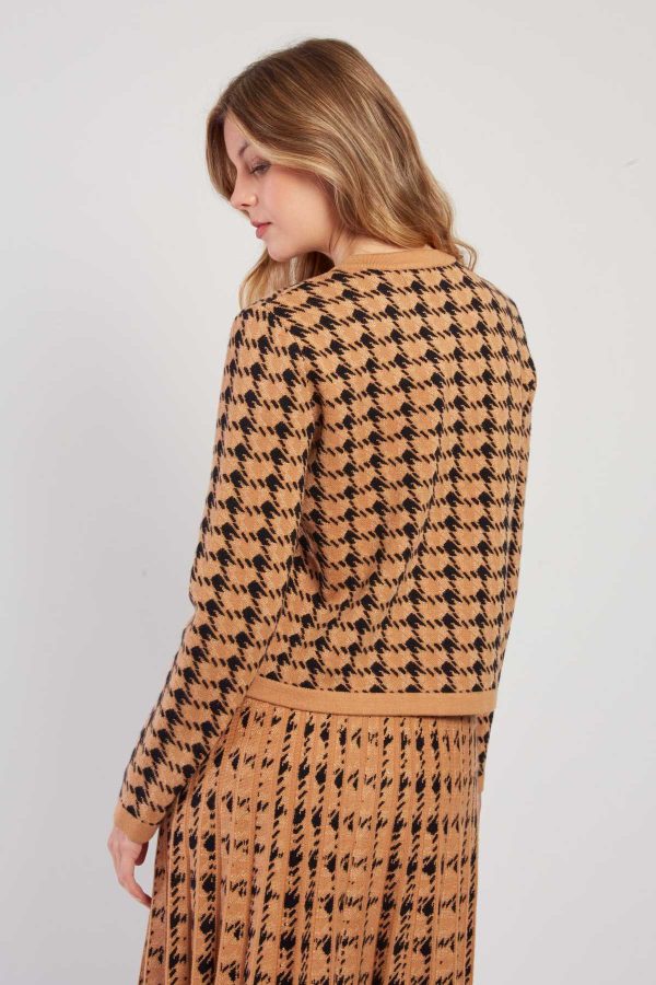 Cardigan bicolore en maille avec motif imprimé DAISY - Image 5