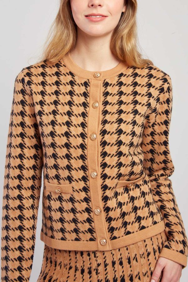 Cardigan bicolore en maille avec motif imprimé DAISY - Image 6