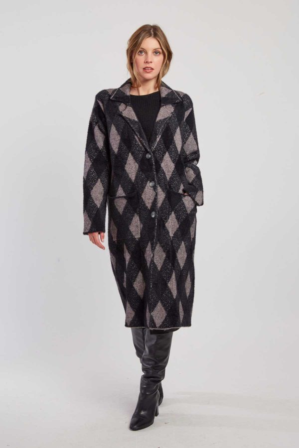 Gilet long en maille jacquard DANICA