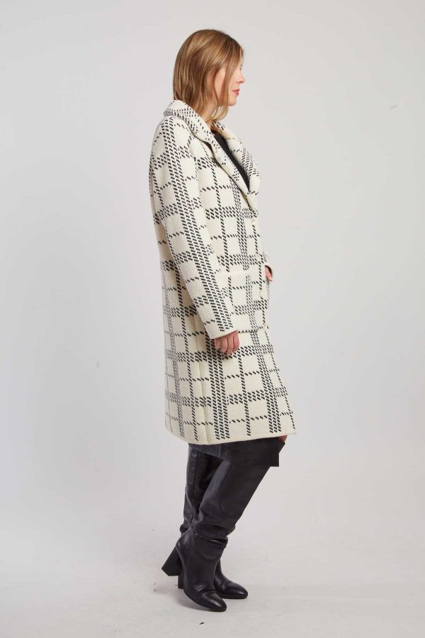 Gilet long en maille jacquard bicolore DANIELA - Image 2