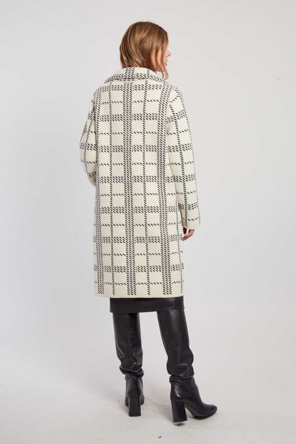 Gilet long en maille jacquard bicolore DANIELA - Image 3