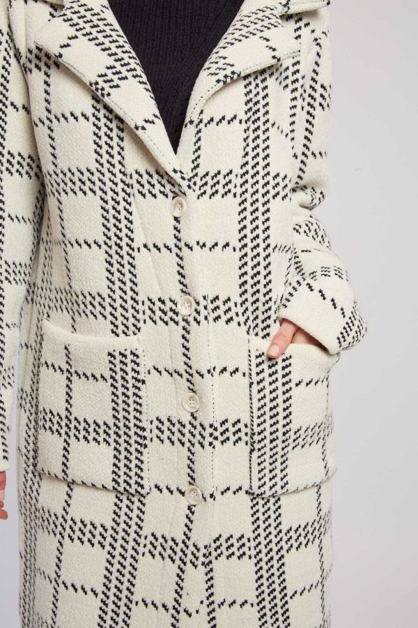 Gilet long en maille jacquard bicolore DANIELA - Image 4
