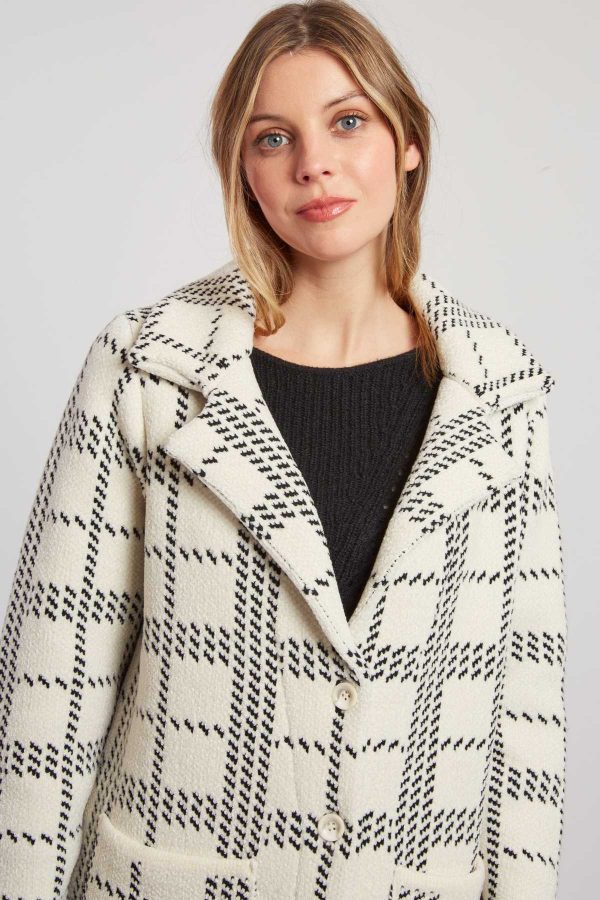 Gilet long en maille jacquard bicolore DANIELA - Image 5