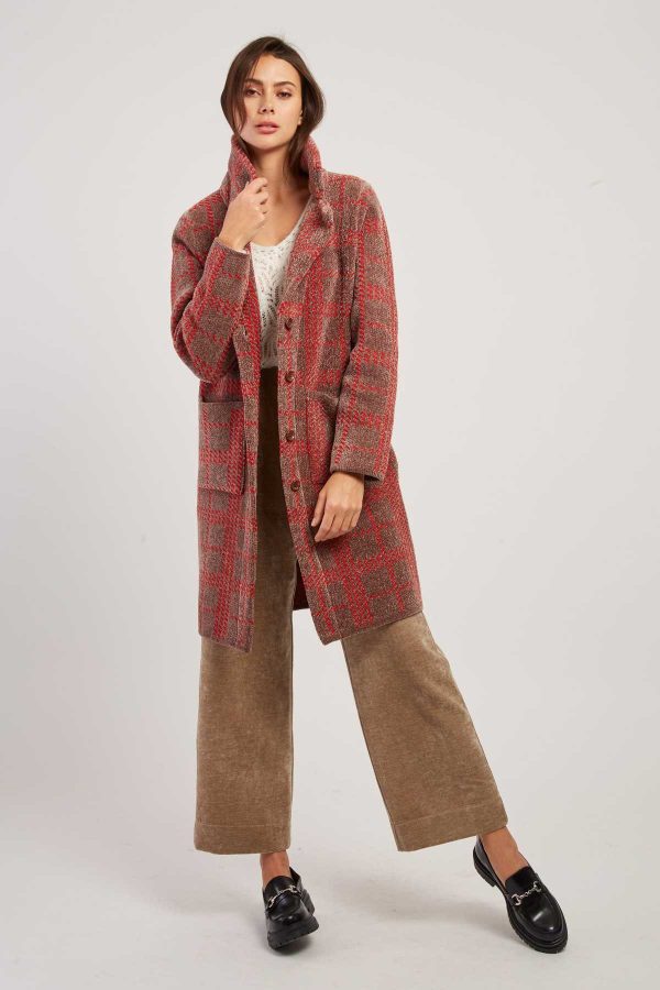 Gilet long en maille jacquard bicolore DANIELA - Image 7